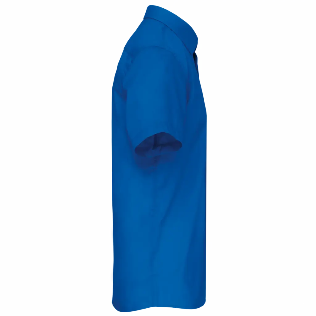 Overhemd in onderhoudsvriendelijk polykatoen-popeline korte mouwen heren, light royal blue — productfoto 19