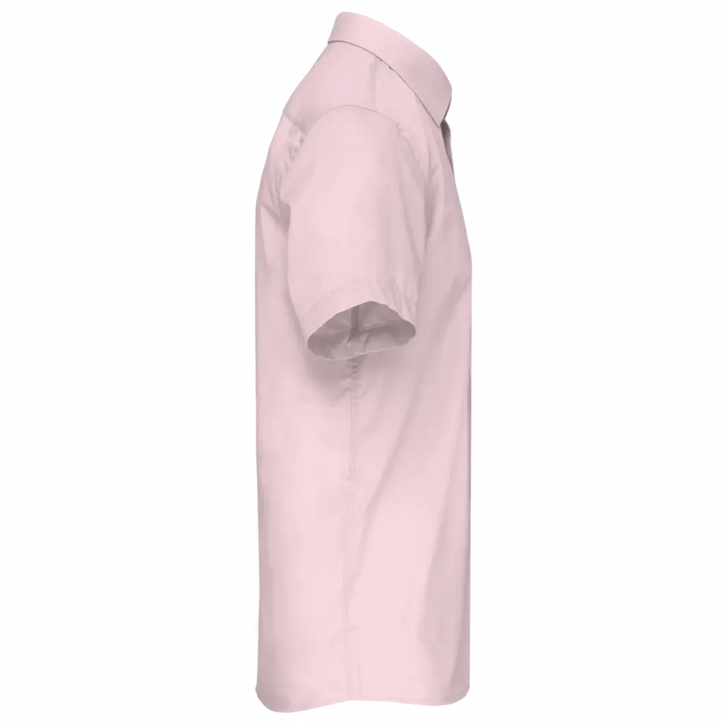 Overhemd in onderhoudsvriendelijk polykatoen-popeline korte mouwen heren, pale pink — productfoto 23