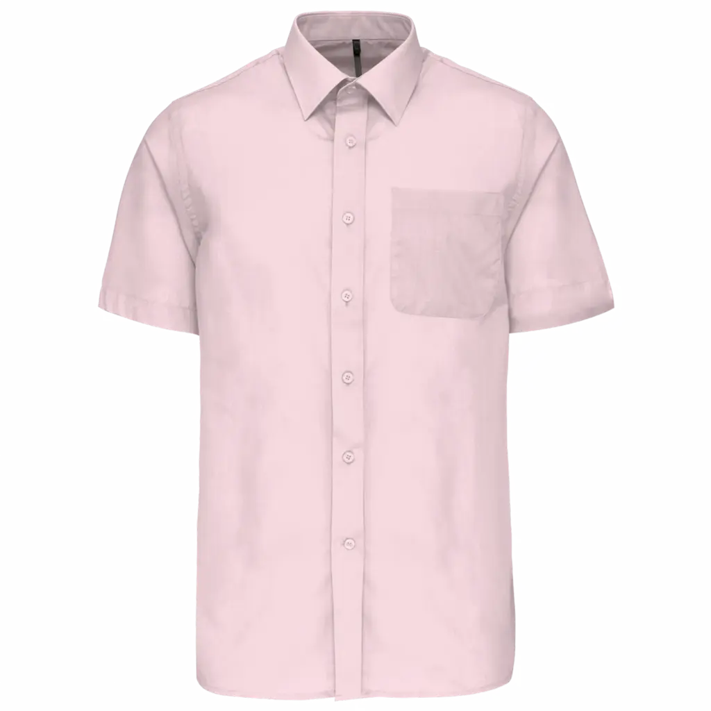 Overhemd in onderhoudsvriendelijk polykatoen-popeline korte mouwen heren, pale pink — productfoto 24
