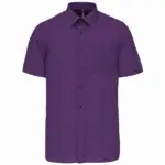 Overhemd in onderhoudsvriendelijk polykatoen-popeline korte mouwen heren, purple — productfoto 25