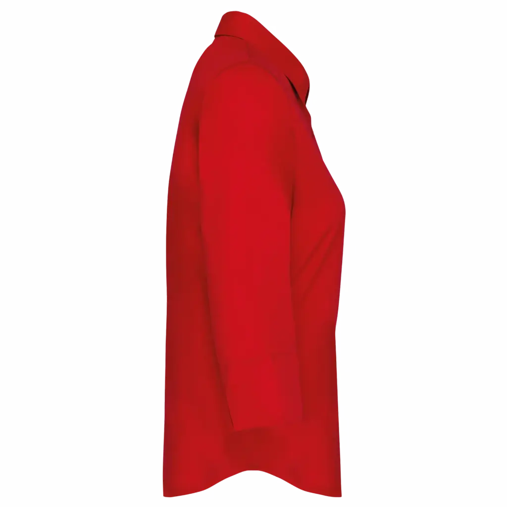 Overhemd in onderhoudsvriendelijk polykatoen-popeline 3/4-mouwen dames, classic red — productfoto 10