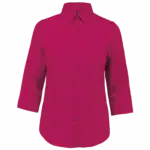 Overhemd in onderhoudsvriendelijk polykatoen-popeline 3/4-mouwen dames, fuchsia — productfoto 12