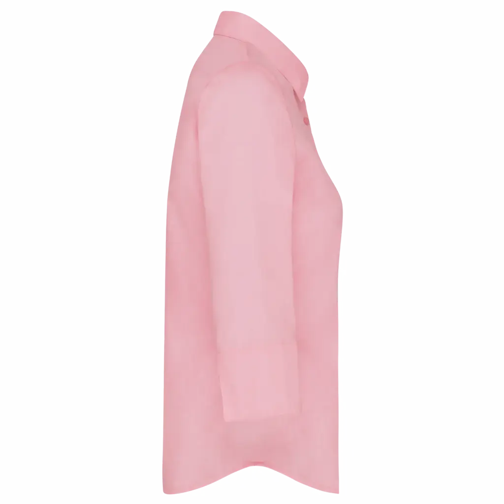 Overhemd in onderhoudsvriendelijk polykatoen-popeline 3/4-mouwen dames, pale pink — productfoto 13