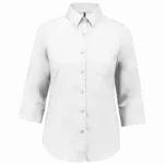 Overhemd in onderhoudsvriendelijk polykatoen-popeline 3/4-mouwen dames, white — productfoto 16