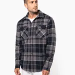 K579-01_2025 - Hidalgo Geruit overshirt met sherpavoering