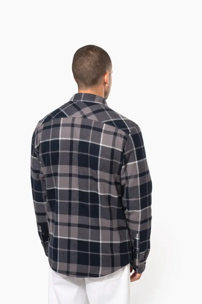 K579-02_2025 - Hidalgo Geruit overshirt met sherpavoering — productfoto 2