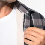 Geruit overshirt met sherpavoering — productfoto 3