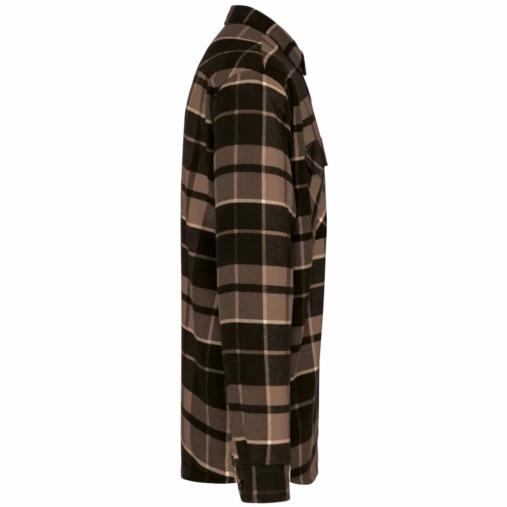 PS_K579-S_CAMEL-BLACKCHECKED - Hidalgo Geruit overshirt met sherpavoering, camel / black checked — productfoto 5