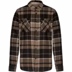 Geruit overshirt met sherpavoering, camel / black checked — productfoto 6
