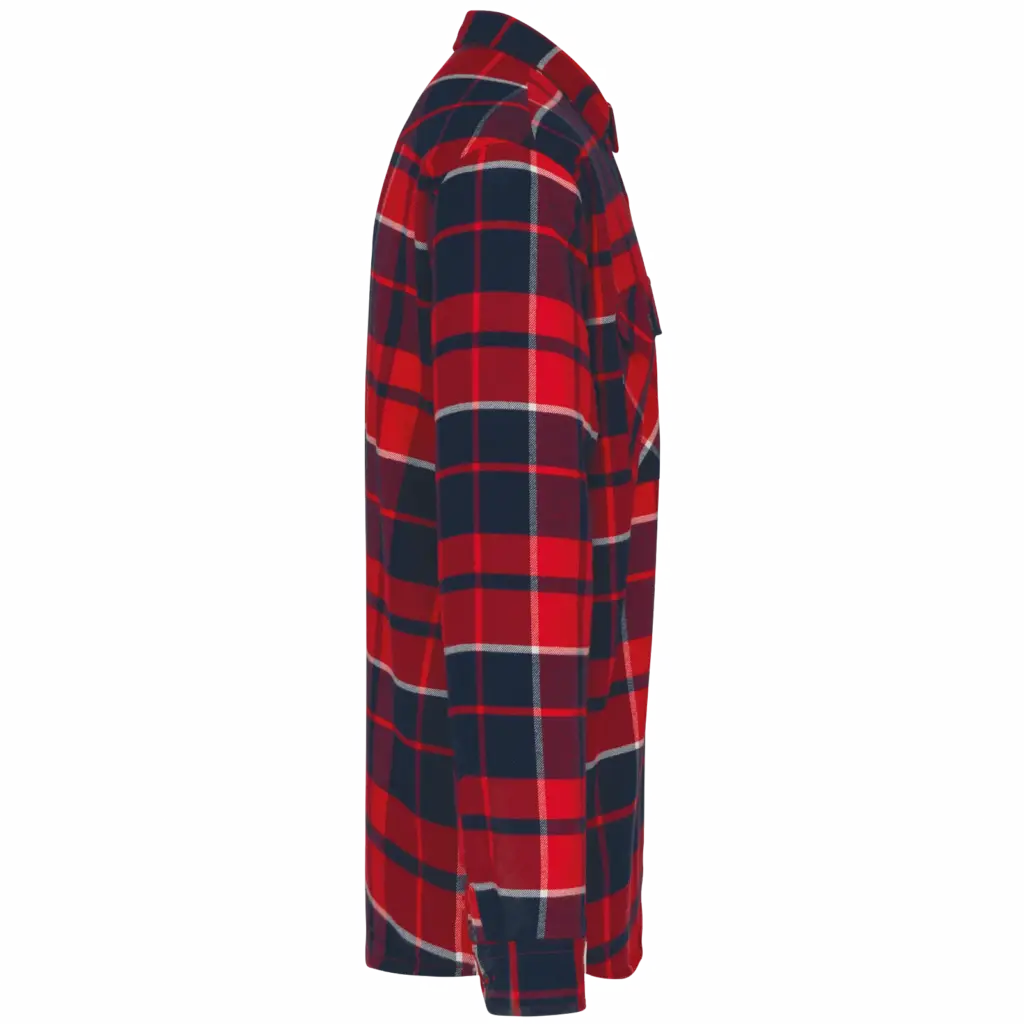 PS_K579-S_RED-NAVYCHECKED - Hidalgo Geruit overshirt met sherpavoering, red / navy checked — productfoto 7
