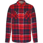 Geruit overshirt met sherpavoering, red / navy checked — productfoto 8