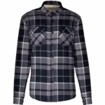 Geruit overshirt met sherpavoering, storm grey / navy checked — productfoto 9