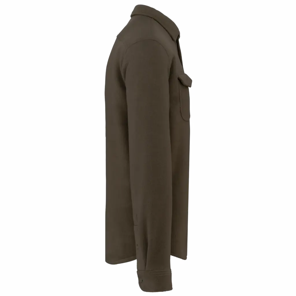 PS_K582-S_DARKKHAKI-STORMGREY - Hidalgo Overshirt van fleece met sherpavoering, dark khaki / storm grey — productfoto 5