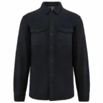 Overshirt van fleece met sherpavoering, navy / storm grey — productfoto 7