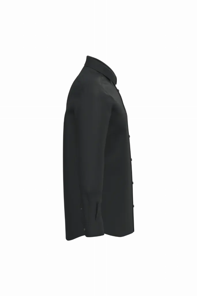 Overhemd van onderhoudsvriendelijk polykatoen-popeline heren, black — productfoto 5