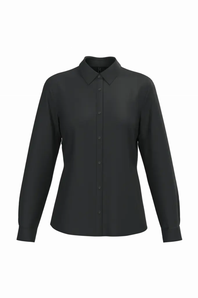 Overhemd van onderhoudsvriendelijk polykatoen-popeline dames, black — productfoto 6