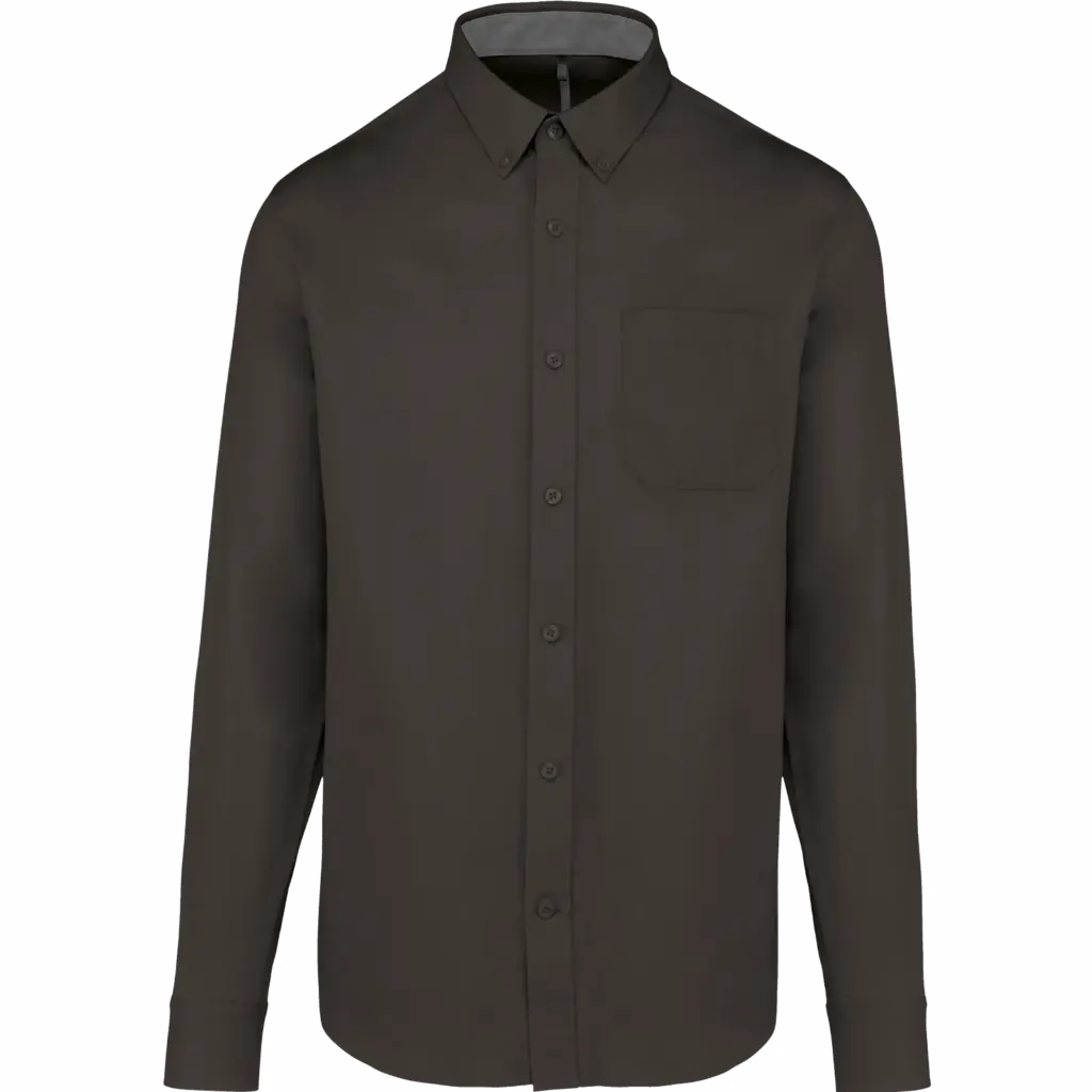 Herenoverhemd met lange mouwen van katoen Nevada, dark grey — productfoto 8