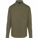 Herenoverhemd met lange mouwen van katoen Nevada, light khaki — productfoto 9