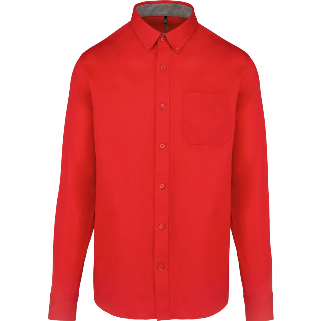 Herenoverhemd met lange mouwen van katoen Nevada, red — productfoto 11