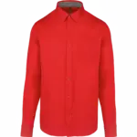 Herenoverhemd met lange mouwen van katoen Nevada, red — productfoto 11