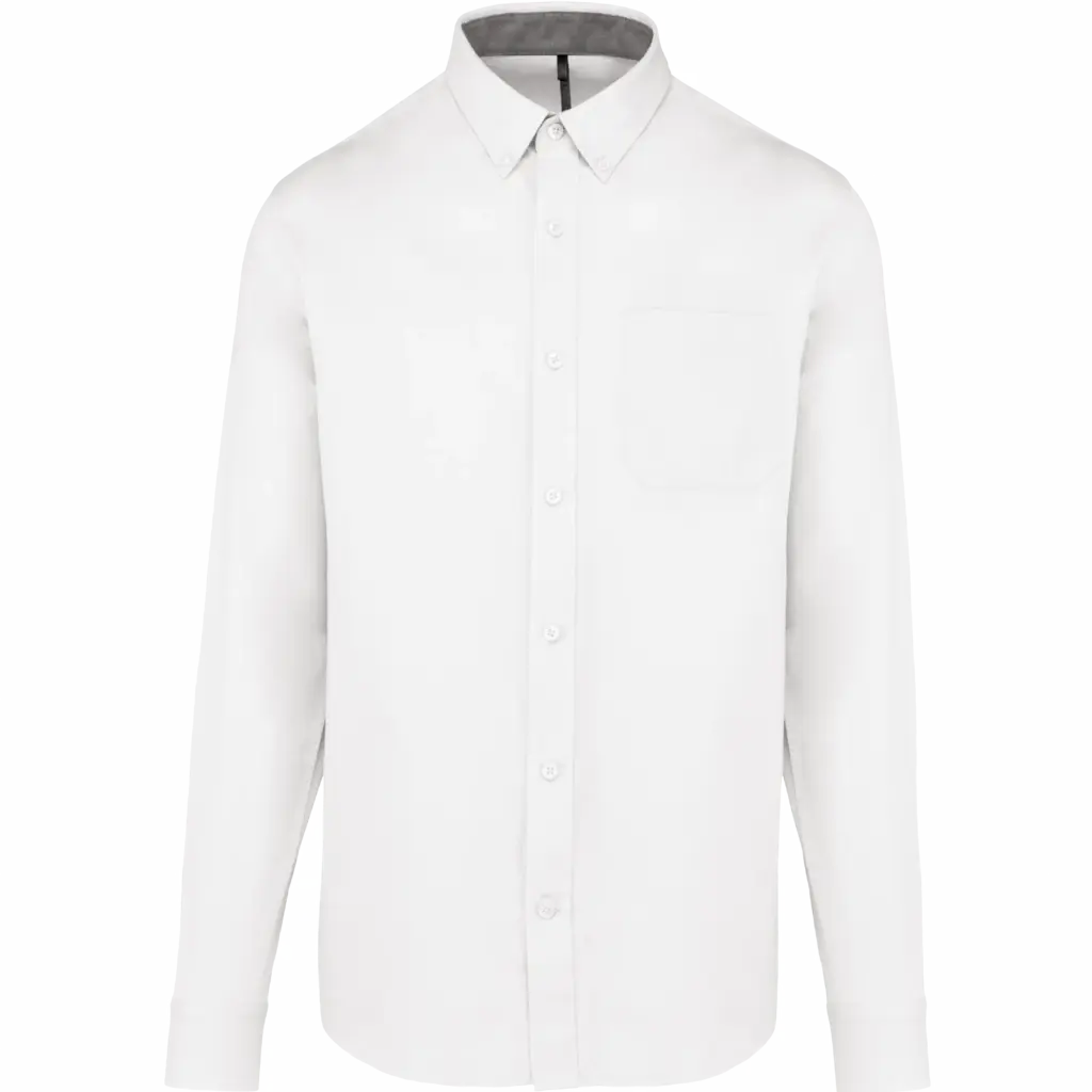 Herenoverhemd met lange mouwen van katoen Nevada, white — productfoto 13