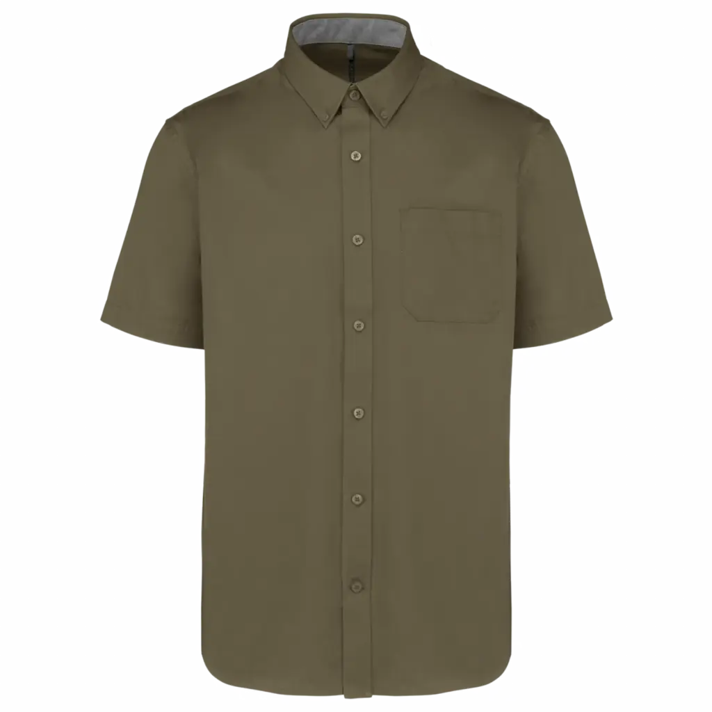 Katoenen herenoverhemd met korte mouwen "Ariana", light khaki — productfoto 9