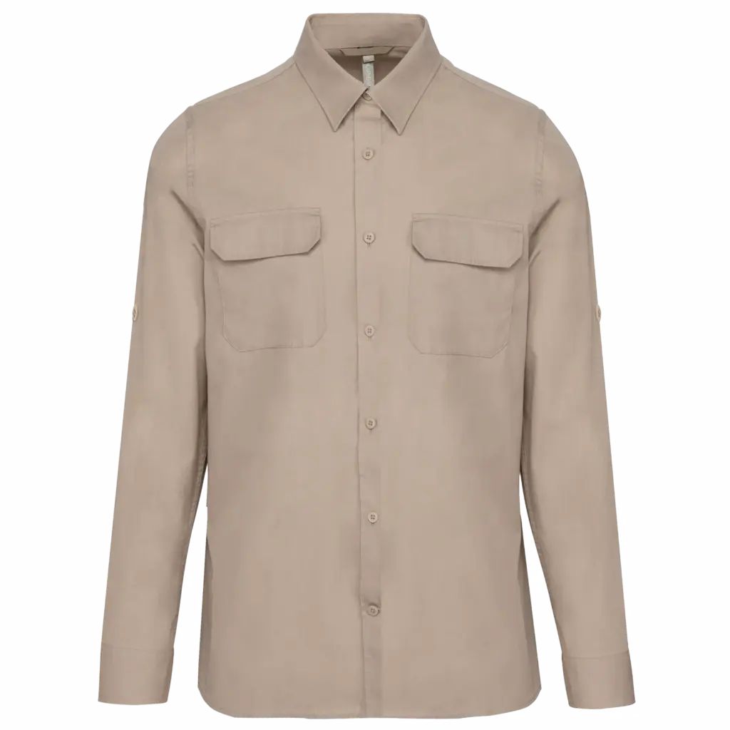 Overhemd safari lange mouwen, beige — productfoto 6