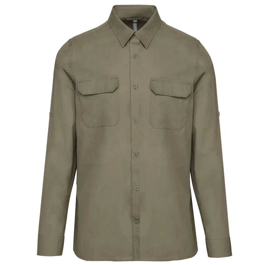 Overhemd safari lange mouwen, light khaki — productfoto 7