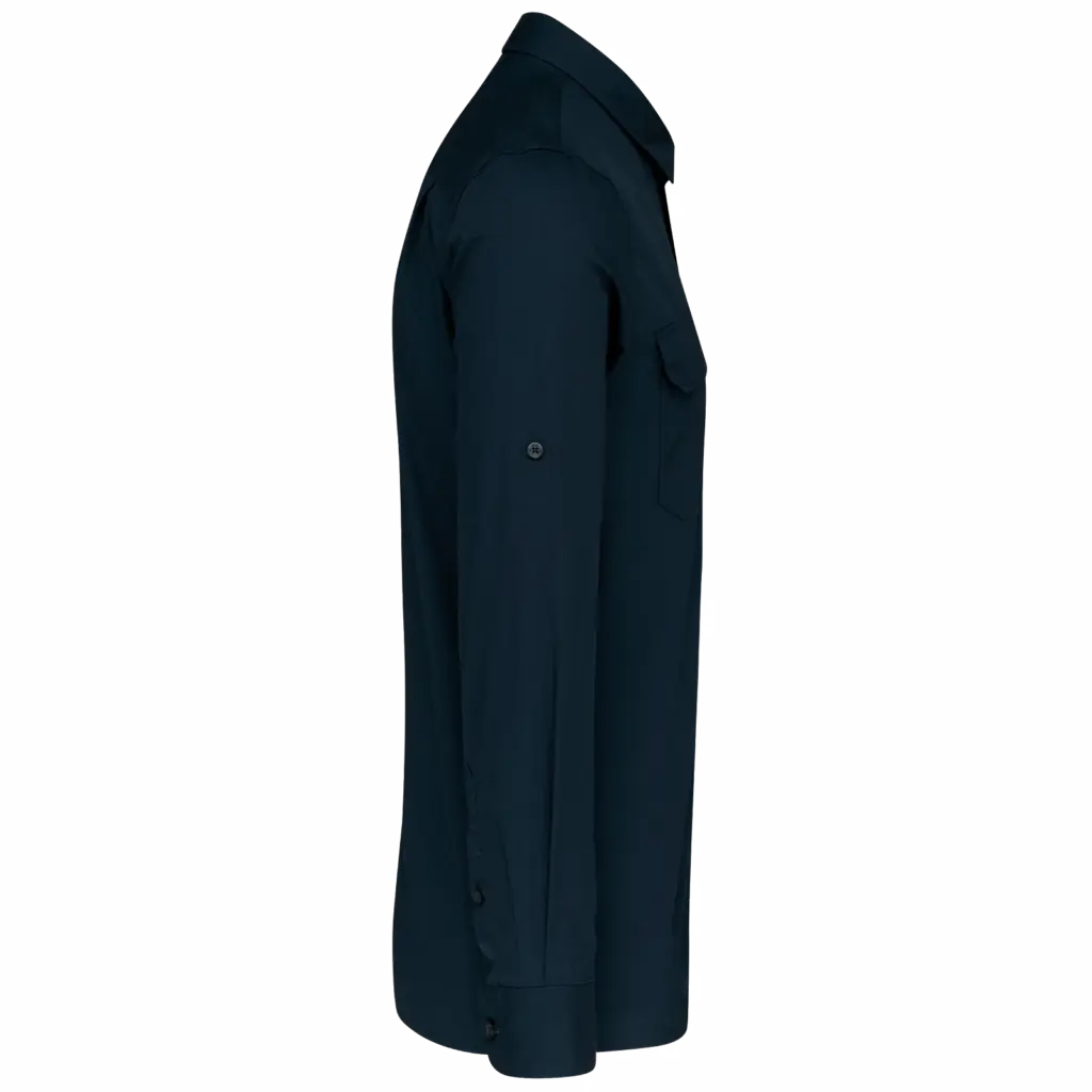 PS_K590-S_NAVY - Hidalgo-werbeartikel Overhemd safari lange mouwen, navy — productfoto 7
