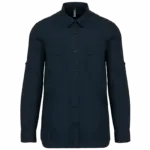 Overhemd safari lange mouwen, navy — productfoto 8