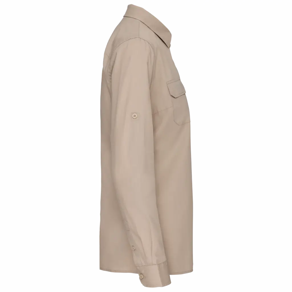 PS_K591-S_BEIGE - Hidalgo-werbeartikel Damesoverhemd safari lange mouwen, beige — productfoto 5