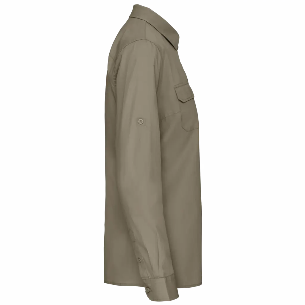 PS_K591-S_LIGHTKHAKI - Hidalgo-werbeartikel Damesoverhemd safari lange mouwen, light khaki — productfoto 6