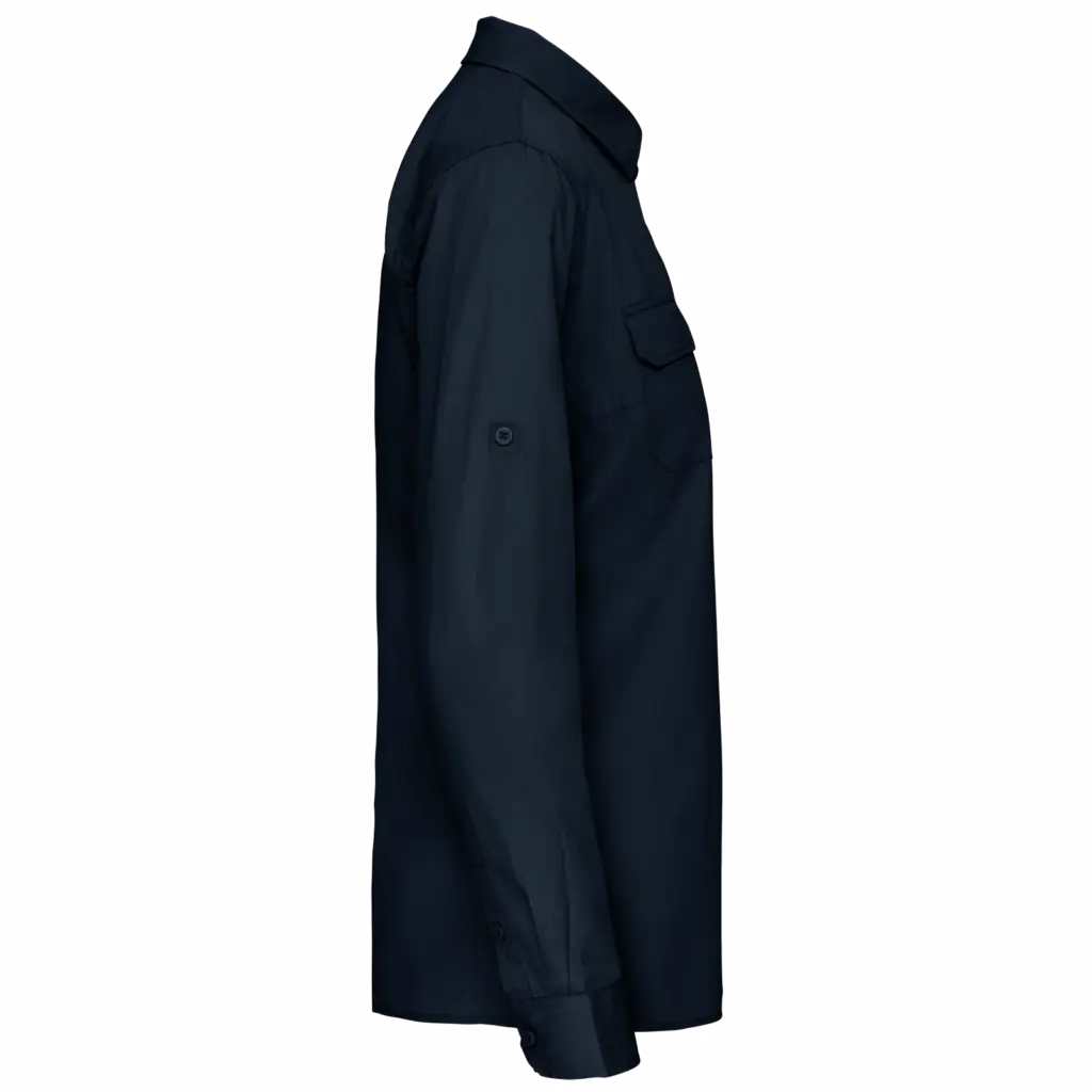 PS_K591-S_NAVY - Hidalgo-werbeartikel Damesoverhemd safari lange mouwen, navy — productfoto 7