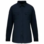 Damesoverhemd safari lange mouwen, navy — productfoto 8