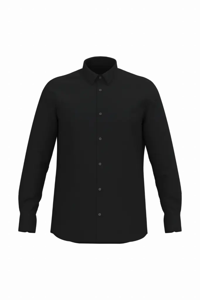 Heren overhemd Oxford lange mouwen, black — productfoto 8