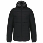 Men's lightweight hooded padded jacket, black — productfoto 6