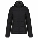Ladies' lightweight hooded padded jacket, black — productfoto 6