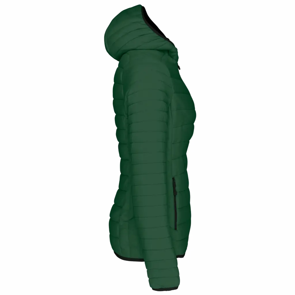 PS_K6111-S_FORESTGREEN - Hidalgo-werbeartikel Ladies' lightweight hooded padded jacket, forest green — productfoto 6