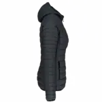 PS_K6111-S_MARLDARKGREY - Hidalgo-werbeartikel Ladies' lightweight hooded padded jacket, marl dark grey — productfoto 8