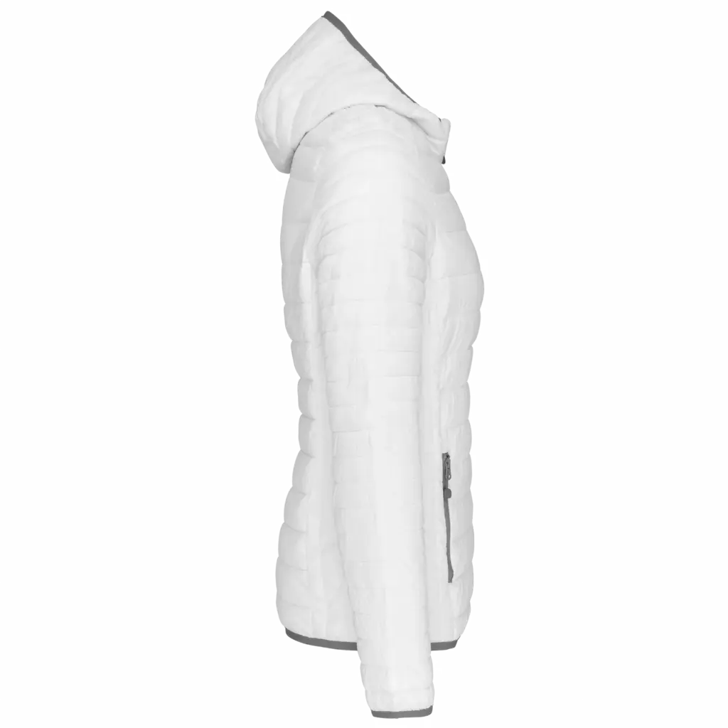 PS_K6111-S_WHITE - Hidalgo-werbeartikel Ladies' lightweight hooded padded jacket, white — productfoto 12