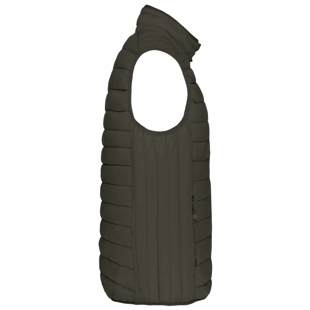 Men’s lightweight sleeveless down jacket, dark khaki — productfoto 7