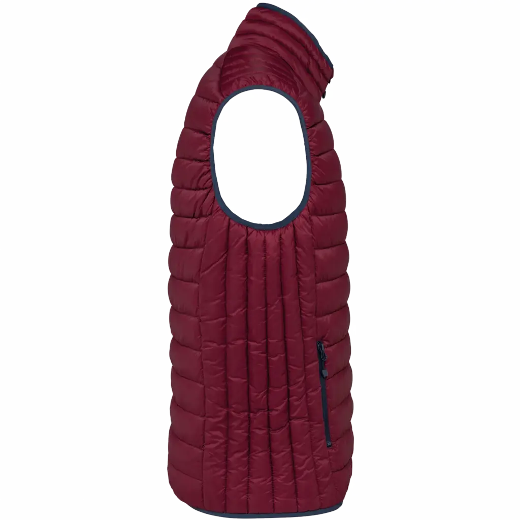 Men’s lightweight sleeveless down jacket, wine — productfoto 17