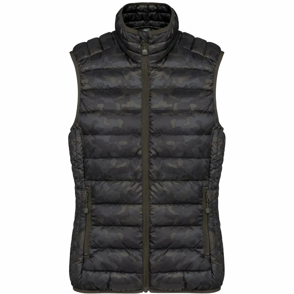 Ladies' lightweight sleeveless down jacket, jungle camo — productfoto 10
