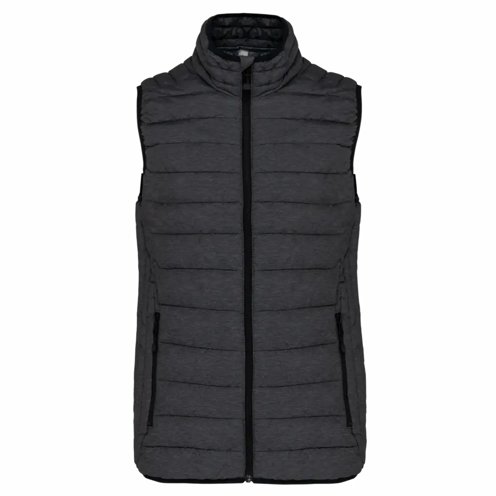 Ladies' lightweight sleeveless down jacket, marl dark grey — productfoto 12