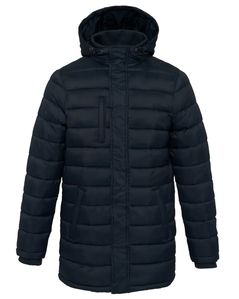 Lichte herenparka met capuchon, navy — productfoto 7