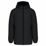 Unisex gerecyclede parka met capuchon, black — productfoto 6