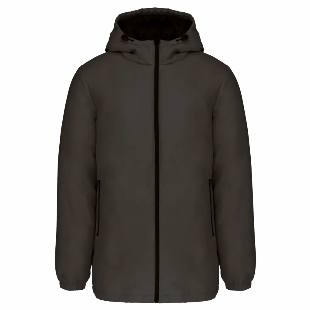 Unisex gerecyclede parka met capuchon, dark grey — productfoto 7
