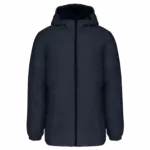 Unisex gerecyclede parka met capuchon, navy — productfoto 8