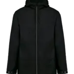 Uniseks fleecejas met gevoerde capuchon, black — productfoto 6
