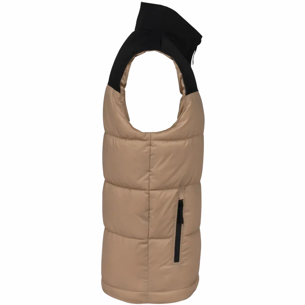 PS_K6162-S_WETSAND-BLACK - Hidalgo Tweekleurige gewatteerde bodywarmer uniseks, wet sand / black — productfoto 7